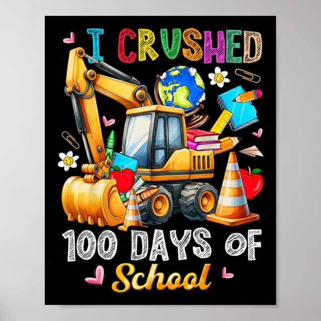 Poster Crianças De 100 Dias De Veículo De Construção Esco (Frente)