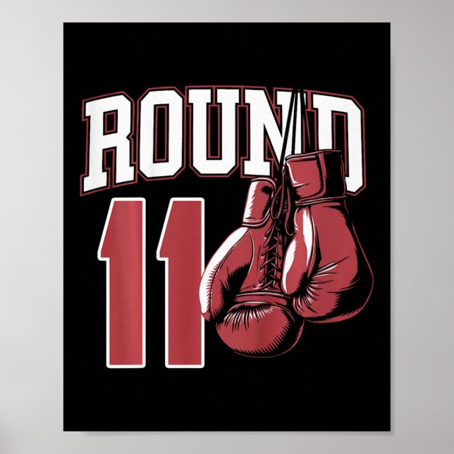 Poster Crianças de 11 anos Festa de Boxer Bday 11 de aniv (Frente)