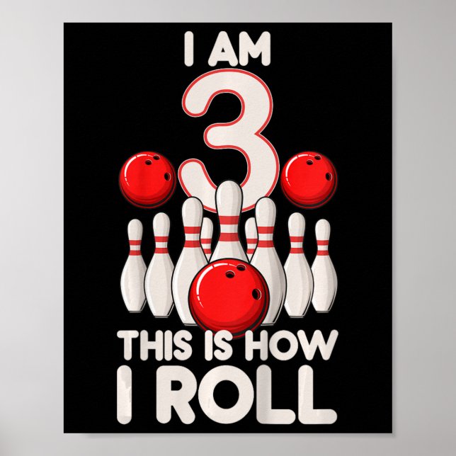 Poster Crianças de 3 anos aniversário de 3 anos de festas (Frente)