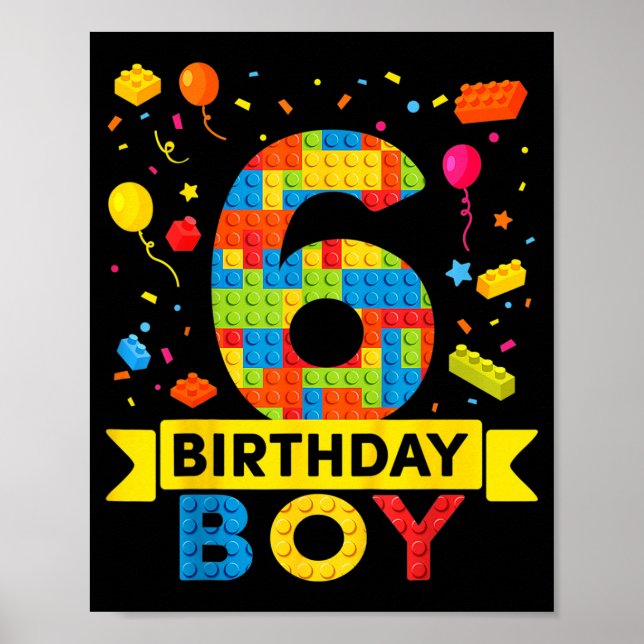 Poster Crianças de 6 Anos Blocos de Construção Construtor (Frente)