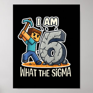 Poster Crianças de 6 anos de idade Sigma Pixel Art Minera