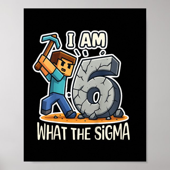 Poster Crianças de 6 anos de idade Sigma Pixel Art Minera (Frente)