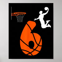Crianças de 6 anos, Slam Dunk é meu 6 Birthday Bas