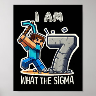 Poster Crianças de 7 anos Sigma Pixel Art Mineração do Jo