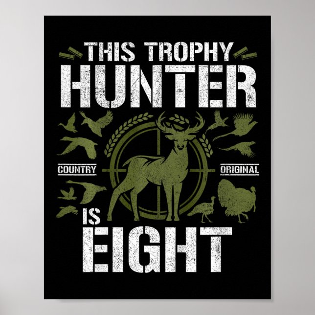 Poster Crianças de 8 anos caçando Festa de aniversário ve (Frente)