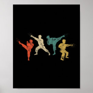 Poster Crianças De Artes Marciais Vintage E Adultos Camis