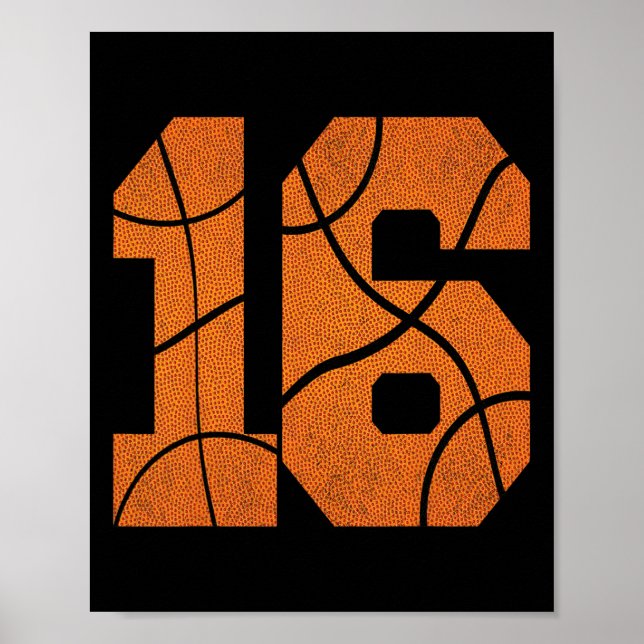Poster Crianças de basquete de 16º aniversário (Frente)
