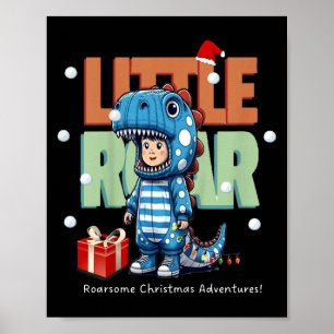 Poster Crianças de Natal Rajam Dinossauros Crianças Menin
