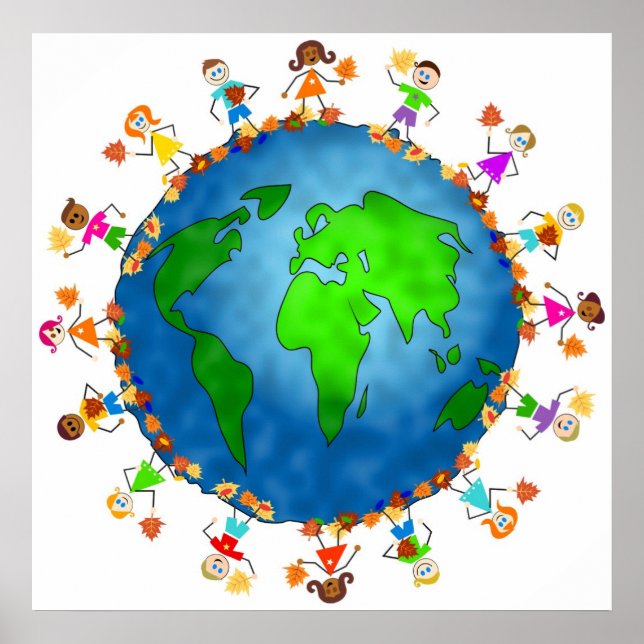 Pôster Crianças de queda global (Frente)