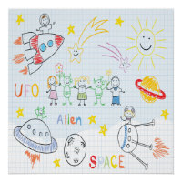 Crianças desenhando,espaço,aliens,universo,fofo,cr