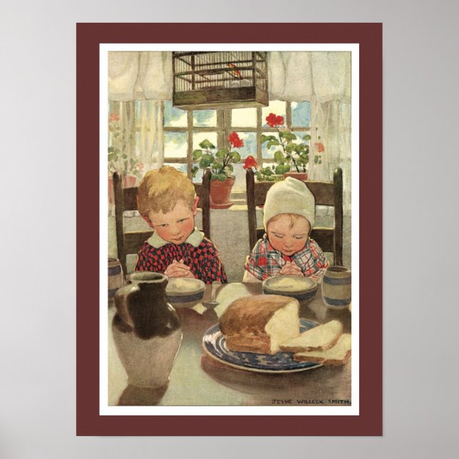 Pôster Crianças dizendo graça (Frente)