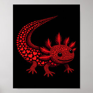 Poster Crianças do coração do Axolotl em branco Meninas M