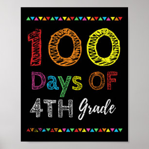 Poster Crianças Do Dia Depositam 100 Dias De 4º Grau 100