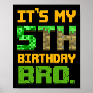 Poster Crianças É Meu 5º Aniversário Irmão Ano de Idade G
