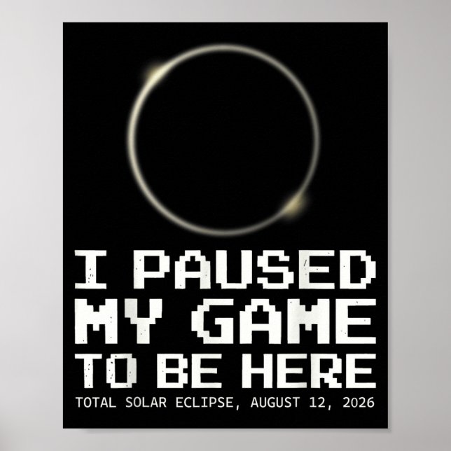 Poster Crianças Eclipse Total do Sol Totalidade Gamer (Frente)