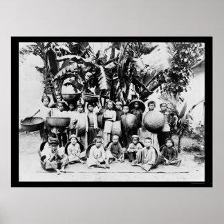 Pôster Crianças em Saigon, Vietnã do Sul 1901