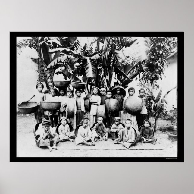 Pôster Crianças em Saigon, Vietnã do Sul 1901 (Frente)