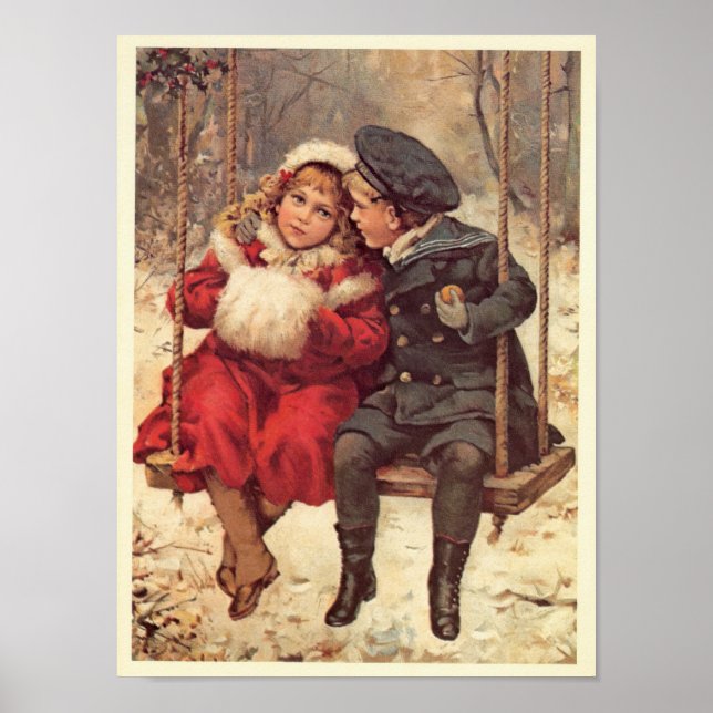 Pôster Crianças em um Swing (Frente)