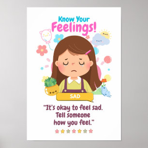 Poster Crianças Emoção Apresentando Triste