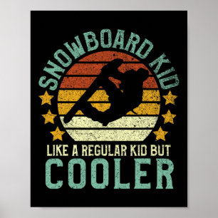 Poster Crianças Engraçadas Vintage Snowboard Dizendo G