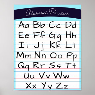 Poster Crianças Escrevendo Alfabeto Escola Doméstica