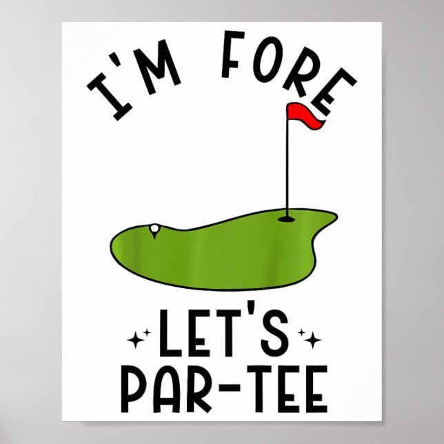 Poster Crianças Estou Fore Vamos Par-tee Festa de Golfe D (Frente)
