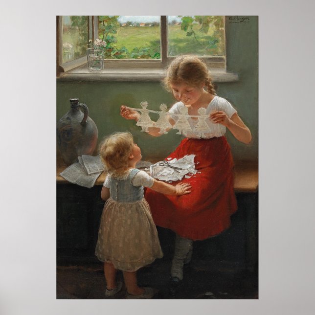 Poster Crianças Fazeres Silhuettes (Crianças Cutes Brinca (Frente)