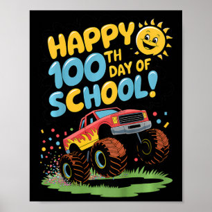 Poster Crianças Felizes 100º Dia De Desenho De Caminhão D
