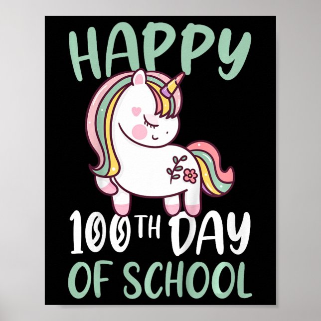 Poster Crianças Felizes 100º Dia De Meninas Escolares 100 (Frente)