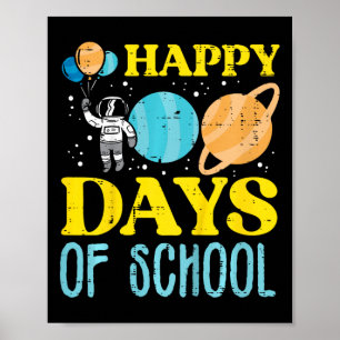 Poster Crianças Felizes 100 Dias De Planetas Astronautas