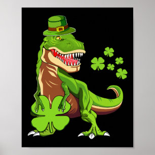 Poster Crianças Felizes Dia de São Patrício Trex Dia dos