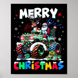 Poster Crianças Felizes Natal Xmas Luzes Monstros Caminhã