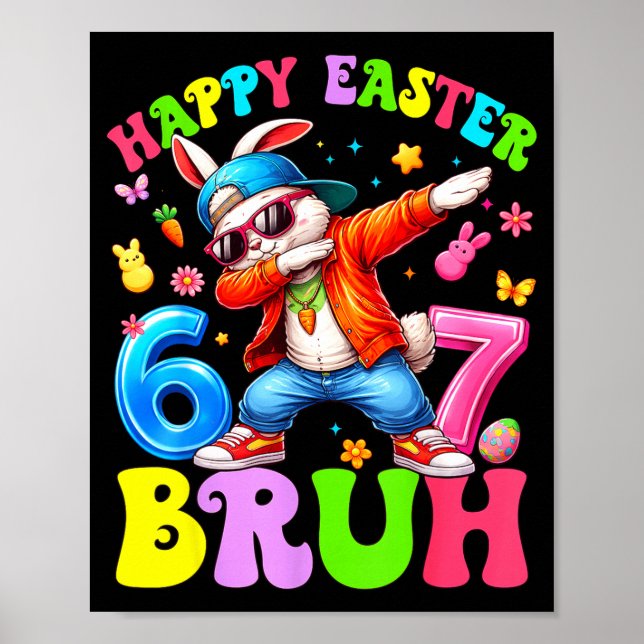 Poster Crianças felizes pascoa 67 meme seis sete dabbing  (Frente)