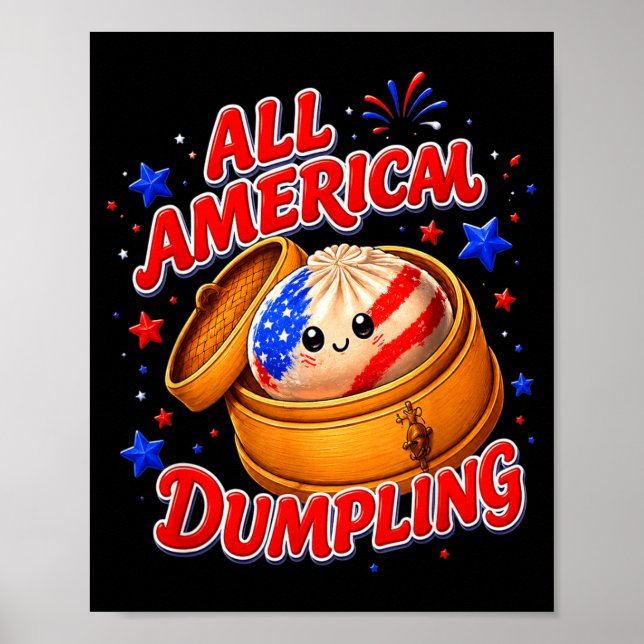 Poster Crianças Fofas Ed Aamerican Dumpling 4 De Julho Ga (Frente)