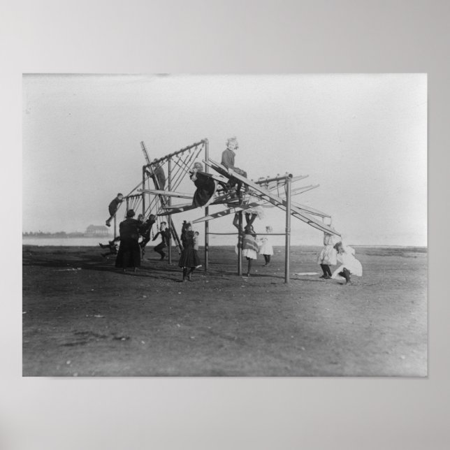 Poster Crianças gostando do Swingset Playground (Frente)