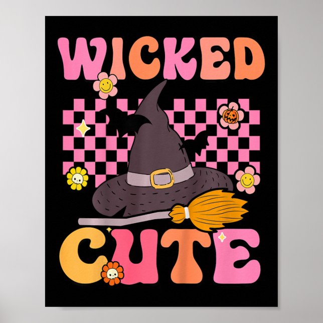 Poster Crianças Groovy Wicked Cute Witume Halloween Ki (Frente)