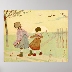 Pôster "Crianças" Ilustração Francesa Vintage