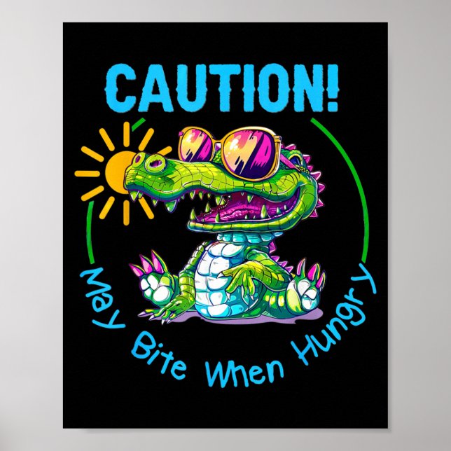 Poster Crianças Jacaré Crocodilo Flórida Férias Verão (Frente)
