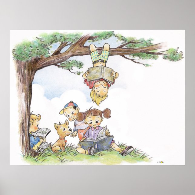 Poster Crianças lendo livros (Frente)