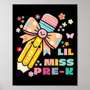 Poster Crianças Little Miss Pré K Arco de Lápis Para Meni