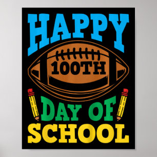 Poster Crianças Meninas 100 Dias De Escola Feliz 100 Dias