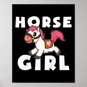 Poster Crianças Meninas Cute Horse Girl Pony Maid Gallop 