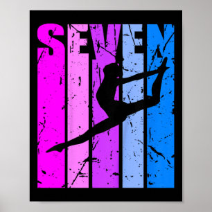 Poster Crianças Meninas Ginástica 7 Dança de Aniversário
