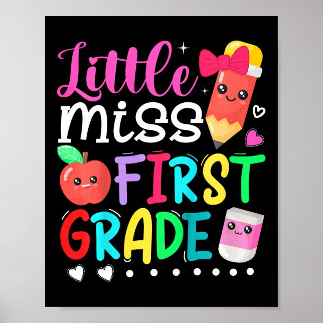 Poster Crianças Meninas Meninas Do Primeiro Ano De Volta  (Frente)