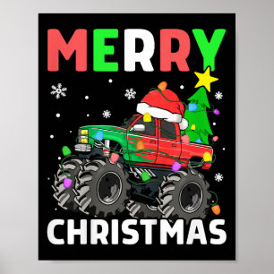 Poster Crianças Meninos Feliz Monstro de Natal Truck Sant
