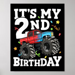 Poster Crianças Monster Truck É Meu segundo aniversário D