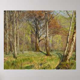 Poster Crianças na floresta primavera H.A. Brendekilde