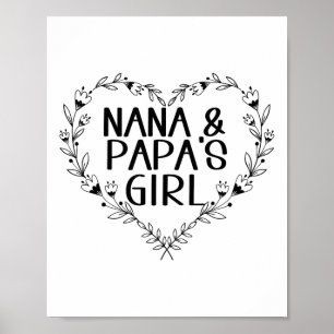 Poster Crianças Nana & Garota Papas Coração Floral Pa