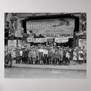 Pôster Crianças no Cinema, 1925. Foto Antiga