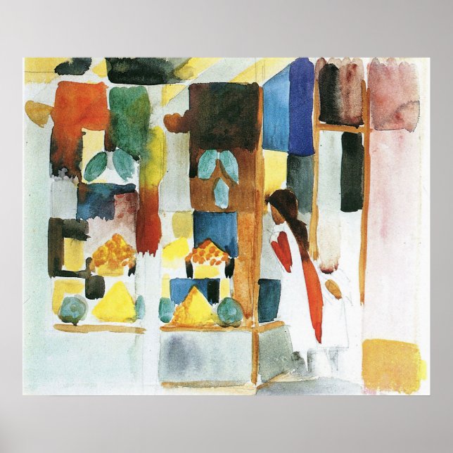 Pôster Crianças no compro vegetal (I) por August Macke (Frente)
